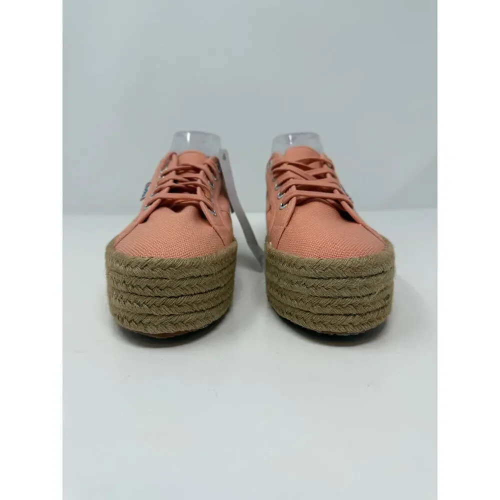 Superga Platform Espadrille Sneakers Women's 9.5 (41) Coral Casual Statement NWT